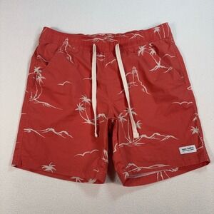 Banks Journal 6" Retreat Walk Shorts Men's 32 Orange Palm Mountain Drawstring‎